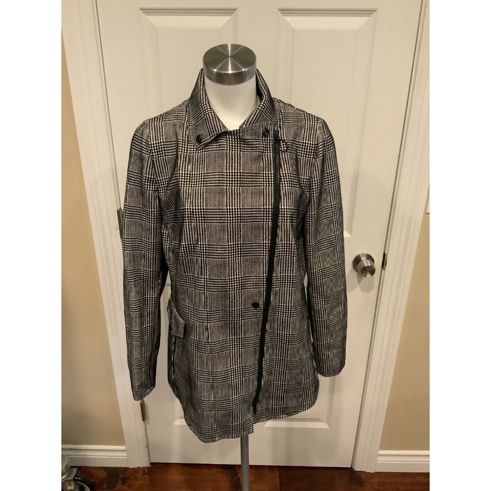AKRIS Punto Black & White Prince of Wales Check Jacket, Sz 14 (US), 46 (FR) NWT!